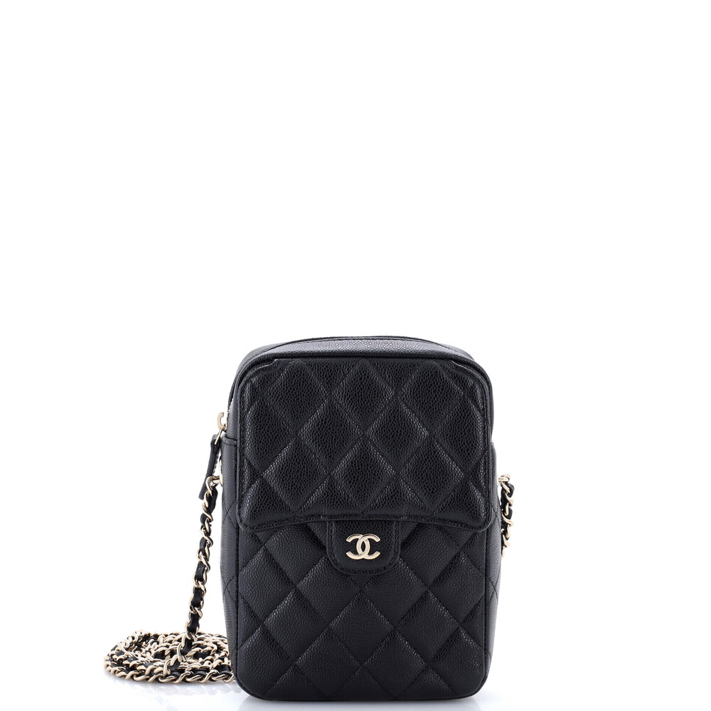 Chanel Classic Flap Zip Phone Holder Crossbody Bag